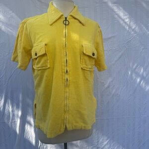 Yellow Terry Cloth Zip Up